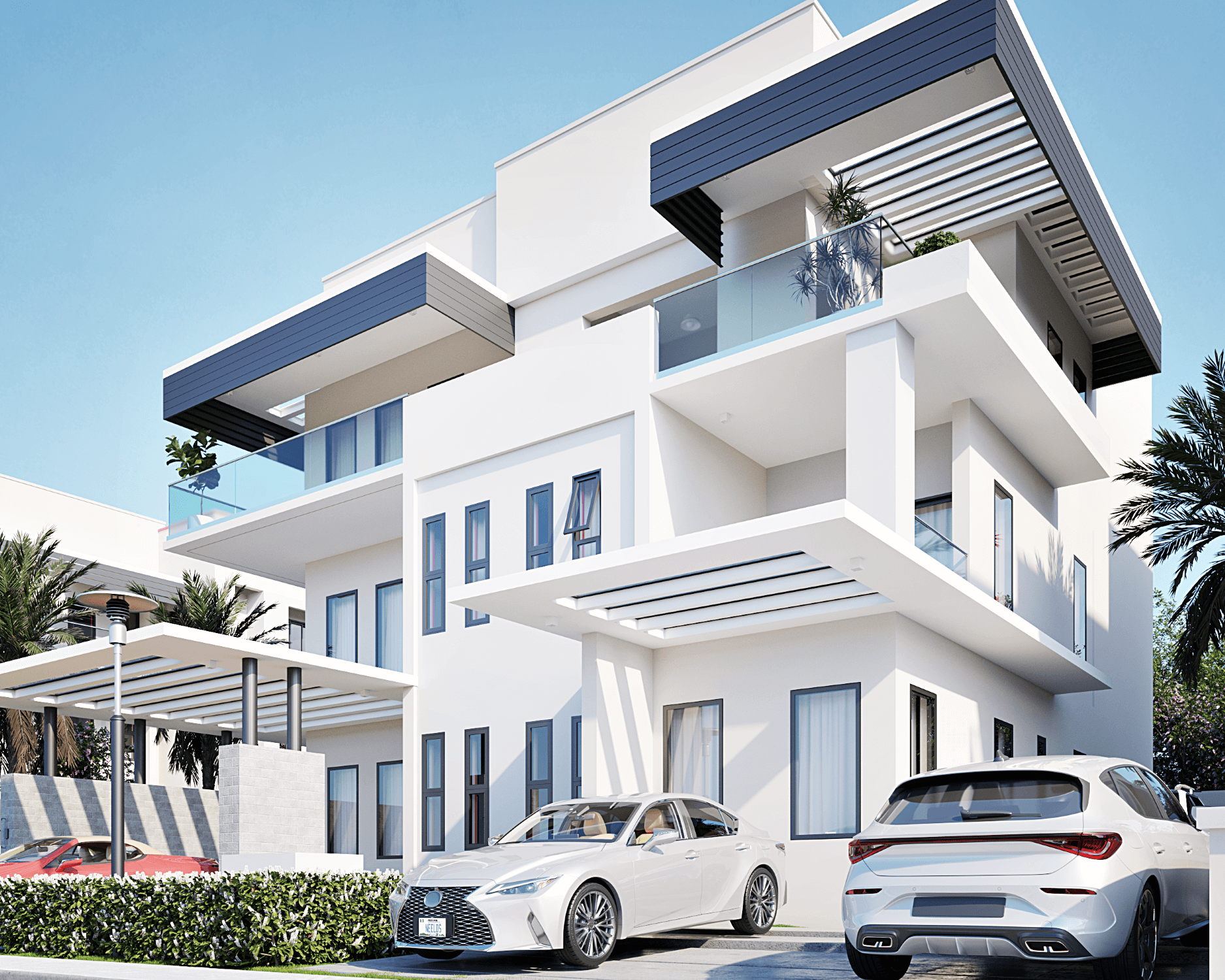 Maitama Villa curb appeal and architectural visualization, Maitama, Abuja